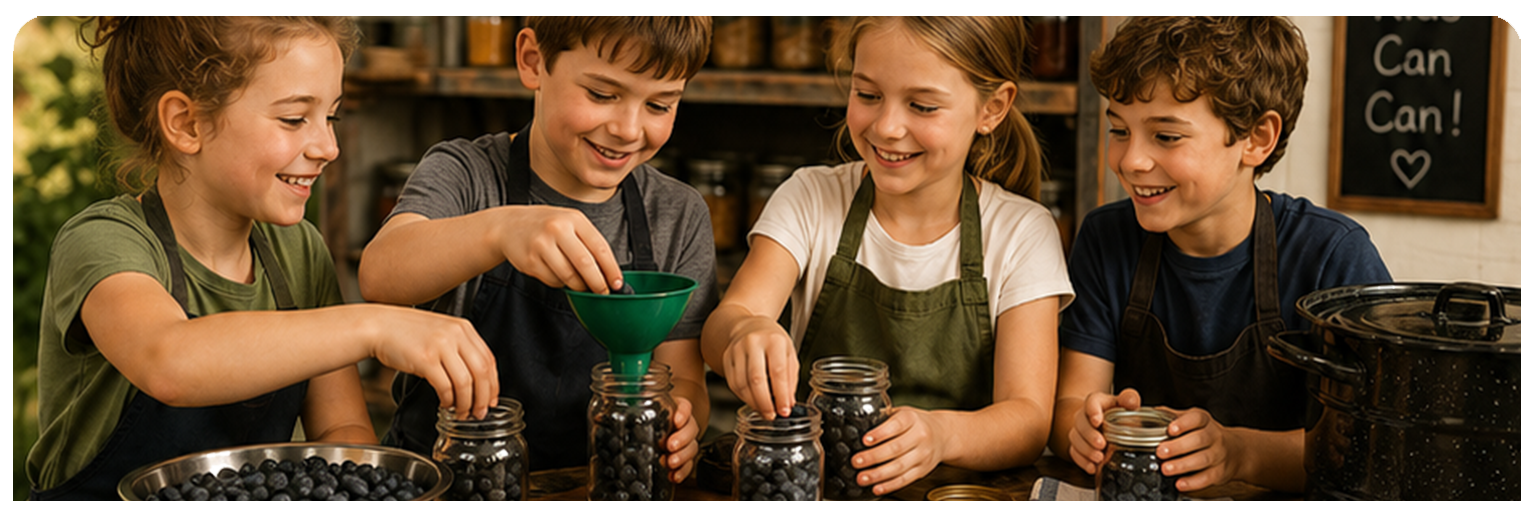Kids Can Can: Blueberries in a Jar